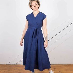 Sold - Only Child Clothing Palo Linen Wrap Dress M